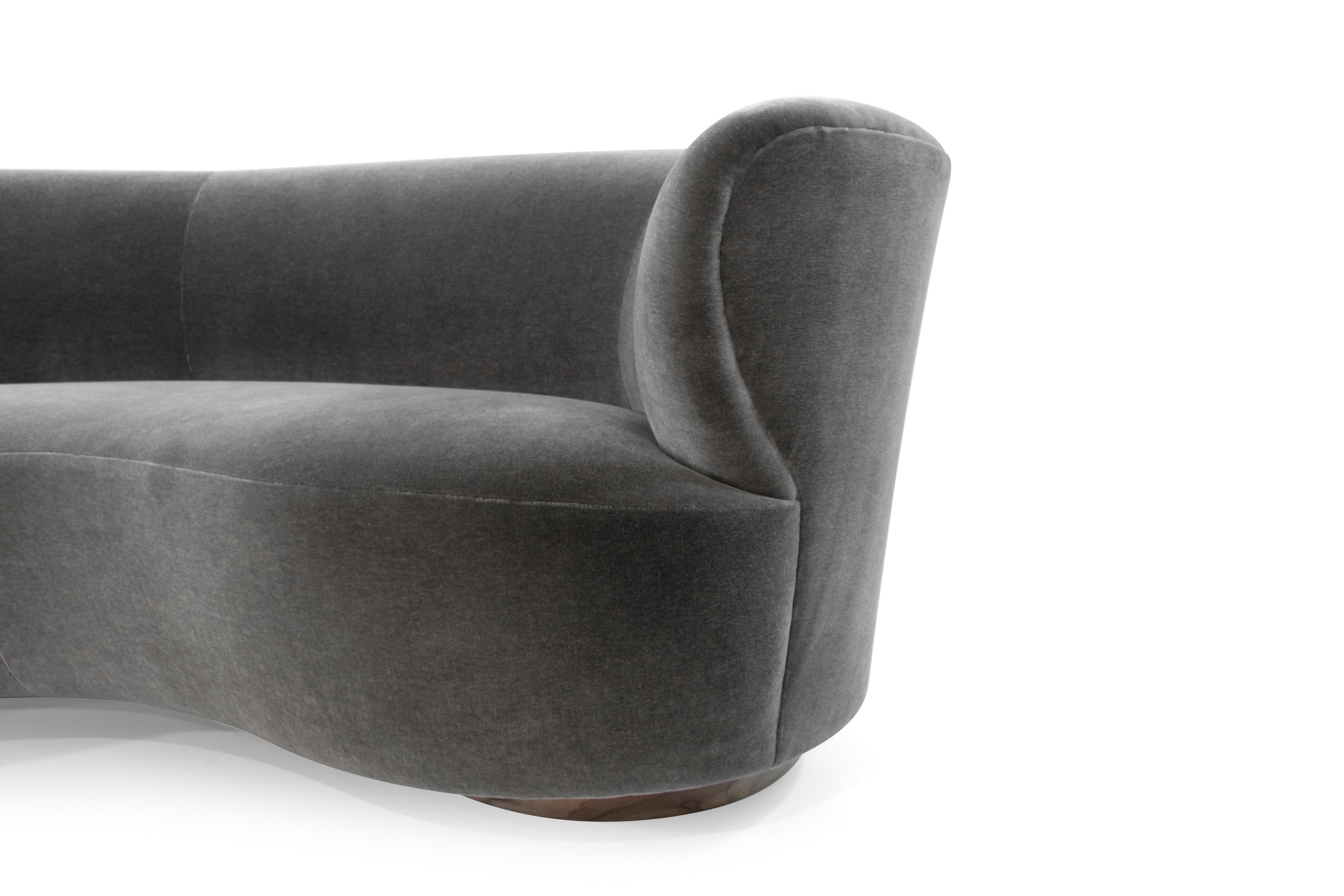 Curved Sofa by Vladimir Kagan in Grey Mohair 3