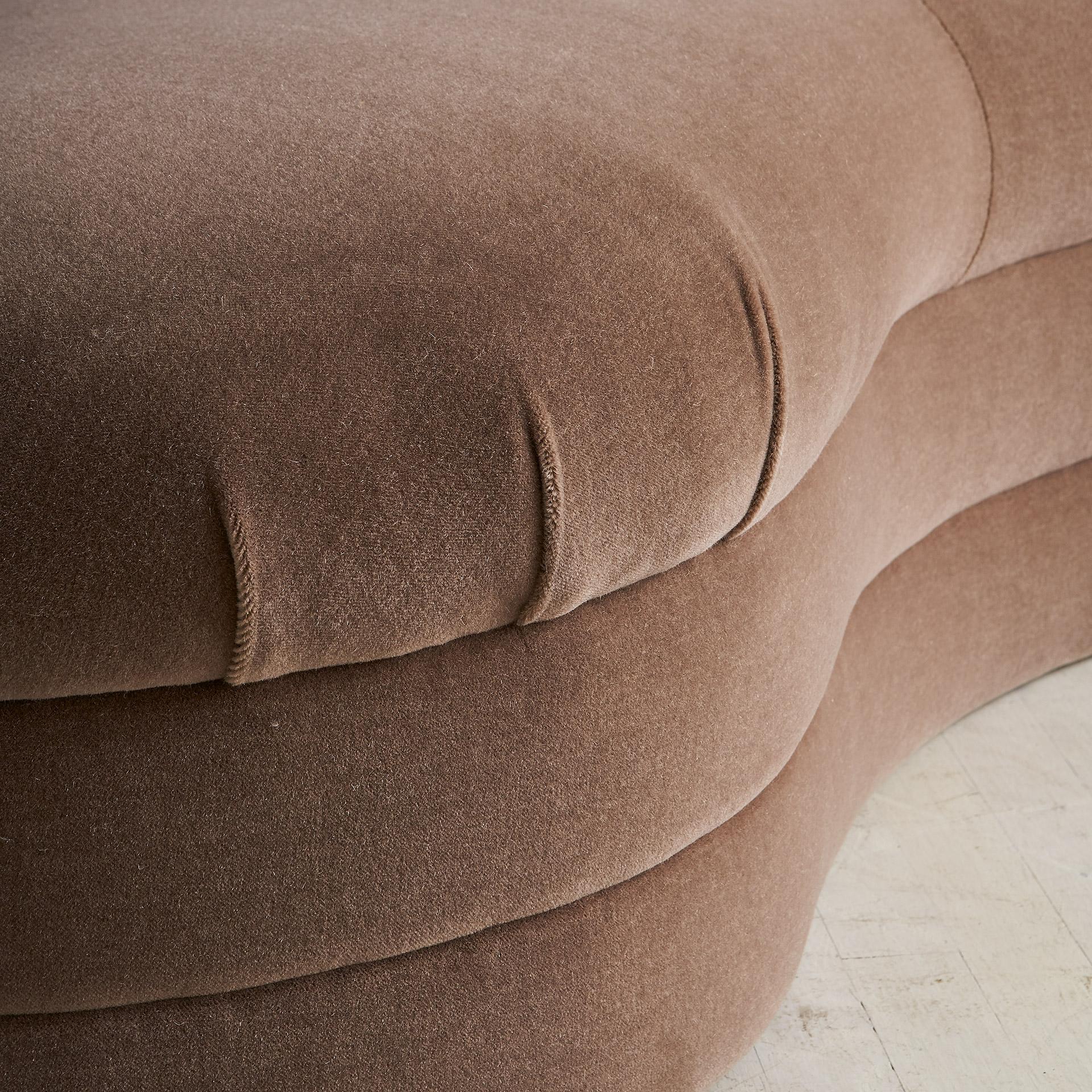 brown curved sofa