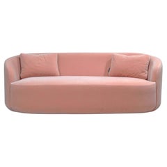 Curved Sofa 'Cottonflower' in Blush Velvet by Kabinet