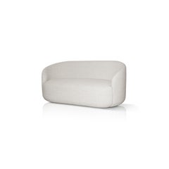 Curved Sofa 'Cottonflower' in White Fabric by Kabinet