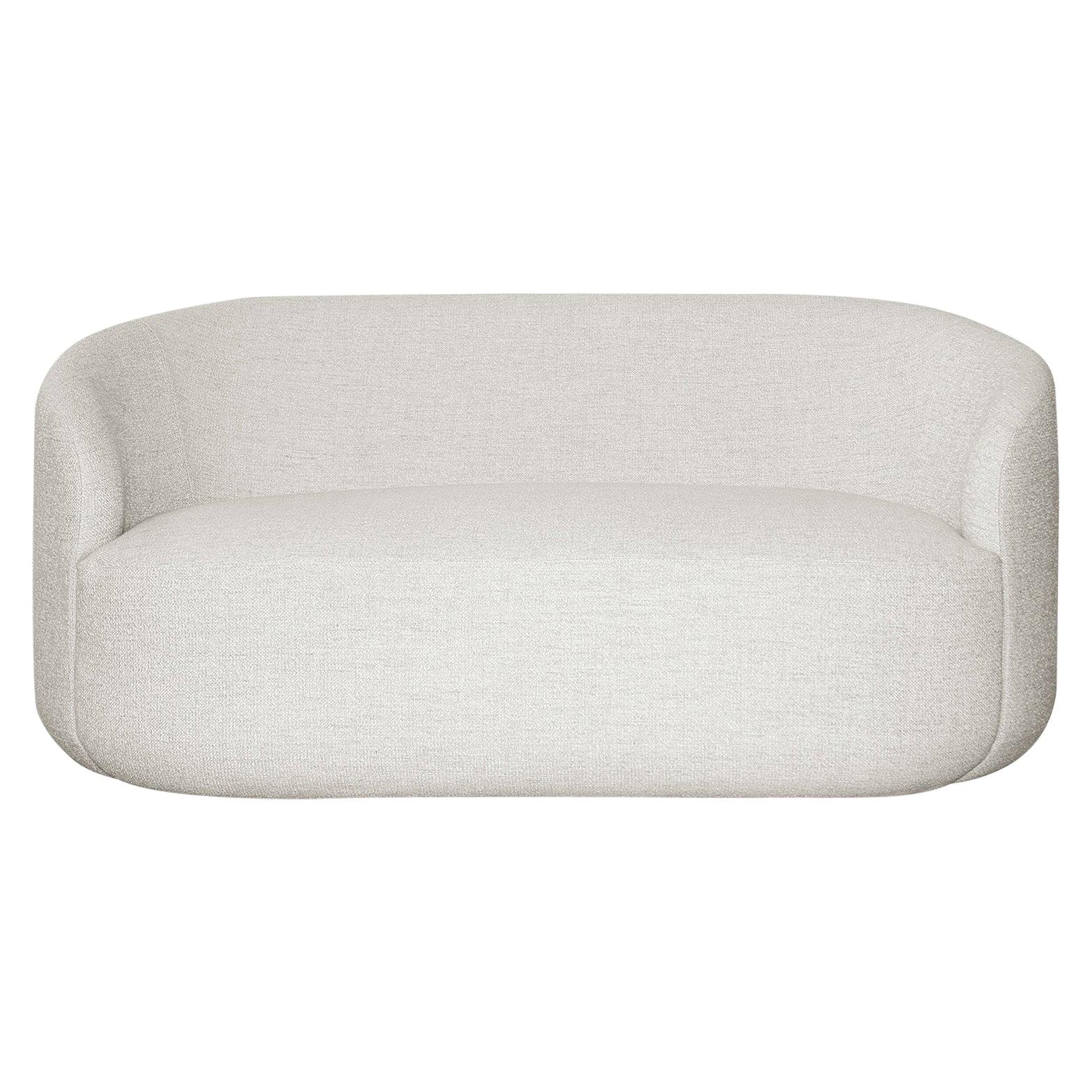 Gebogenes Sofa „Cottonflower“ aus weißem Stoff von Kabinet im Angebot