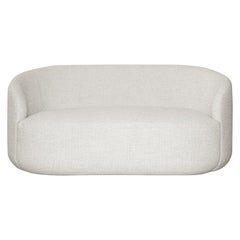 Curved Sofa 'Cottonflower' in White Fabric by Kabinet