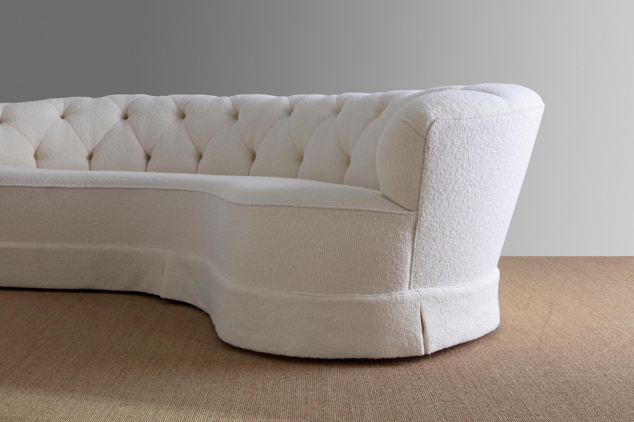 ivory curved sofa