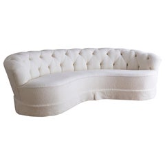 Curved Sofa in Ivory Bouclé by Greta Magnusson Grossman