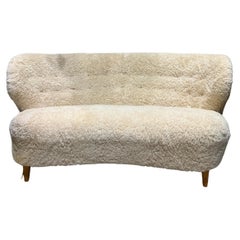 Curved sofa in sheepskin Finland circa 1940