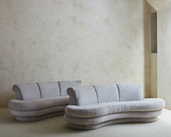 Curved Sofa in the Style of Vladamir Kagan, 1980s, 2 Available