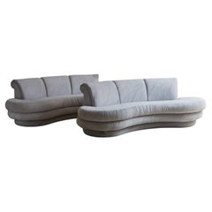 Curved Sofa in the Style of Vladamir Kagan, 1980s, 2 Available