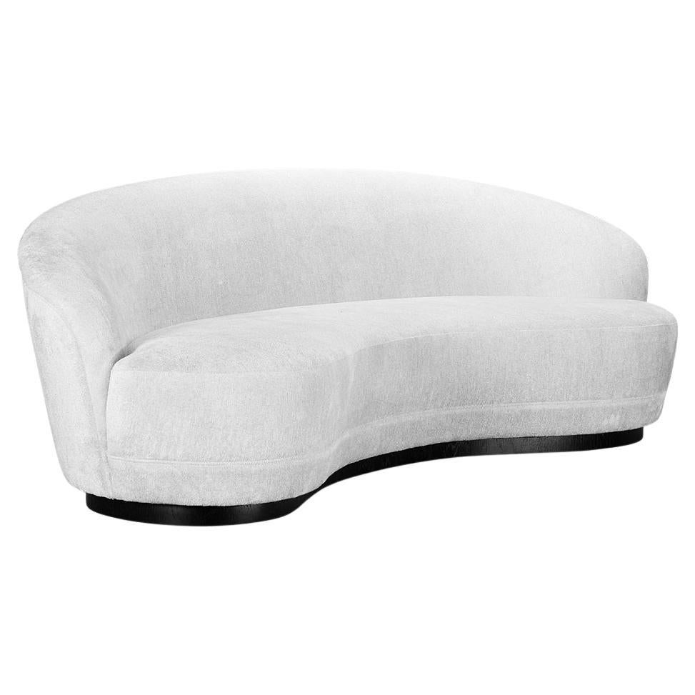 The sinuous curves add new dimensions and dynamism to any space. This sofa works well on its own, but even better in pairs and beyond. This sofa comes with a solid wood structure and base.
Other finishes and dimensions are available on request.
We