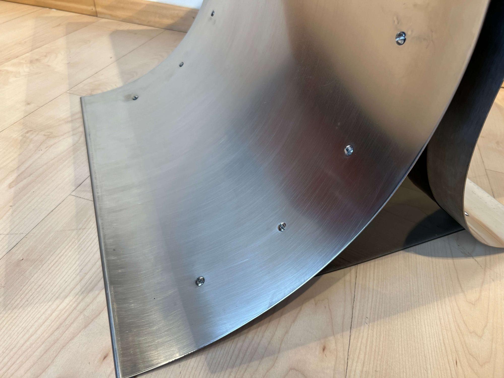 Curved Sofa Table, Stainless Steel, France, 1970 For Sale 5