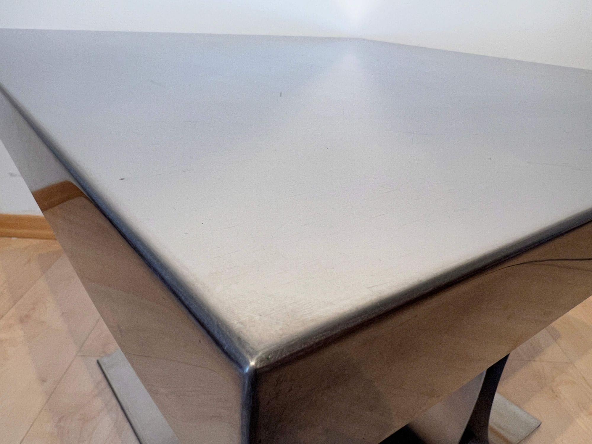 Curved Sofa Table, Stainless Steel, France, 1970 For Sale 2