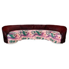 Curved Slope-Arm Sofa with Contrast Welt Detail, Customizable