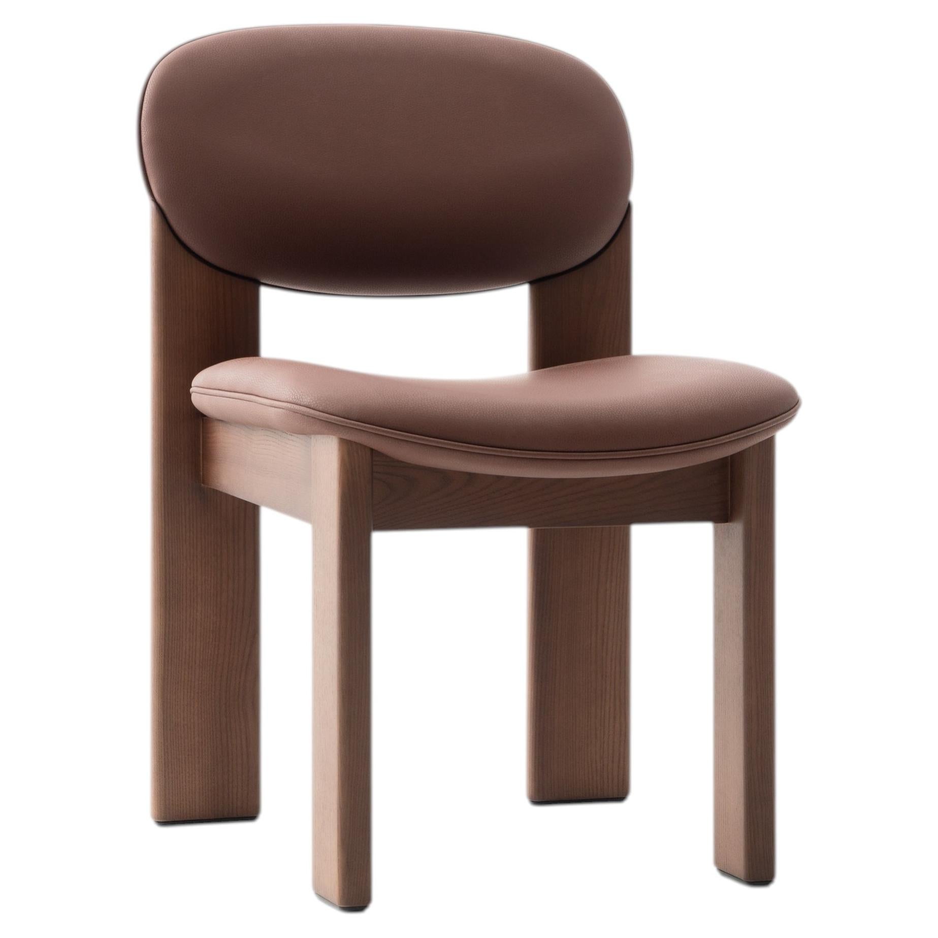 Curved Solid Wood Dining Chair in Eco Leather — Archipen by NOOM