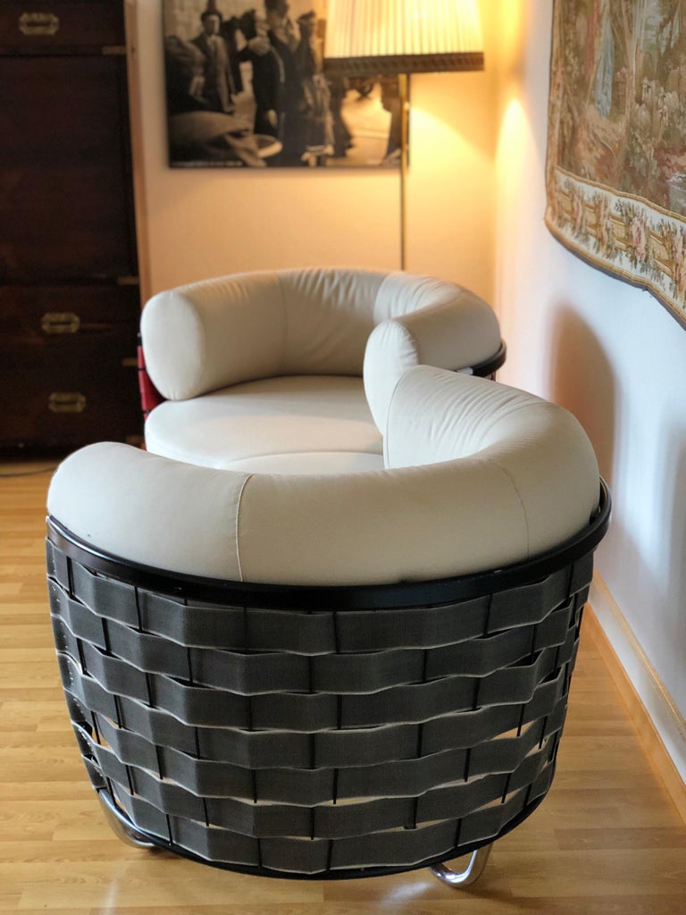 Sale Curved Swiss Design Prototype Beige Round Shape Couch Sofa