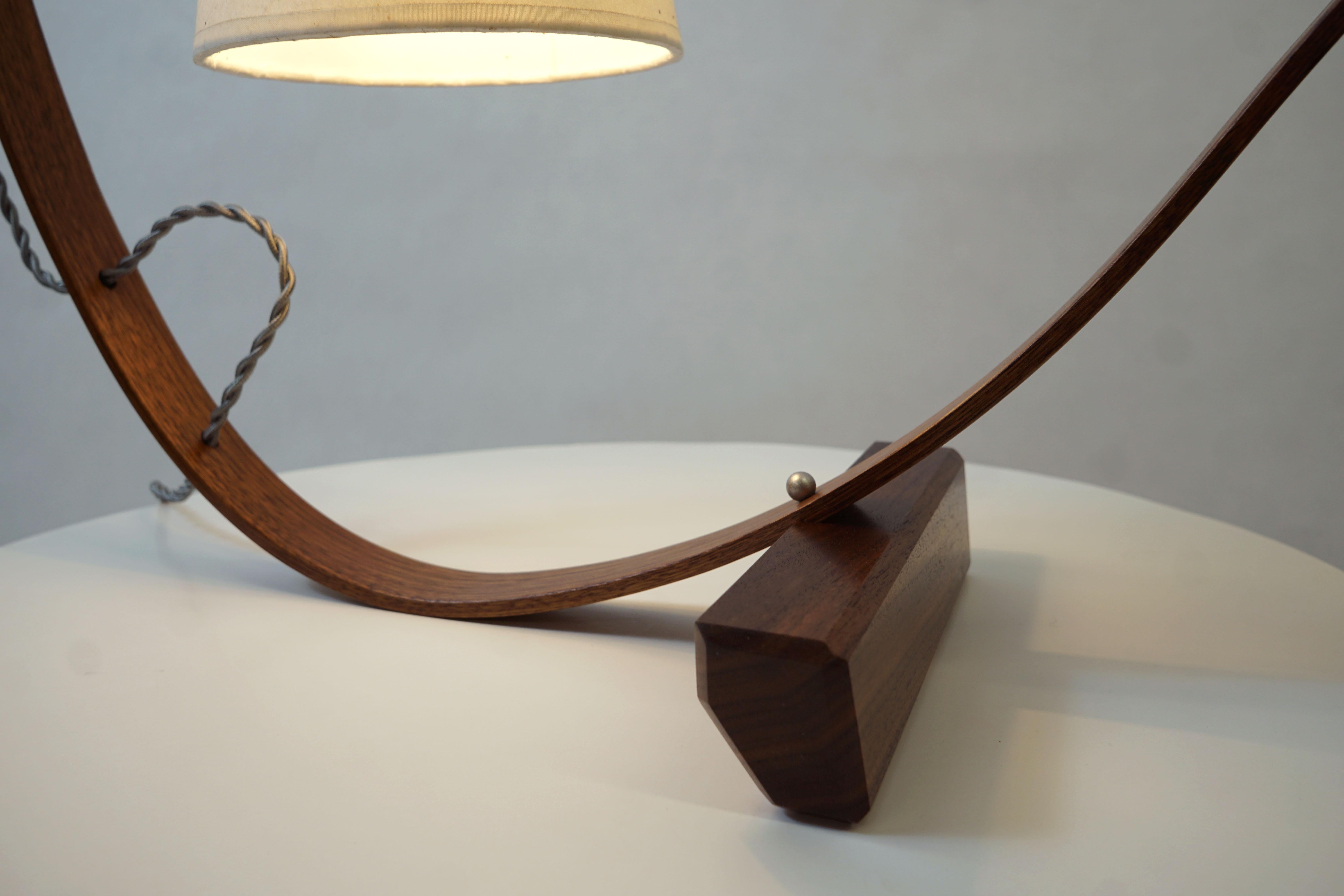 curved wood lamp