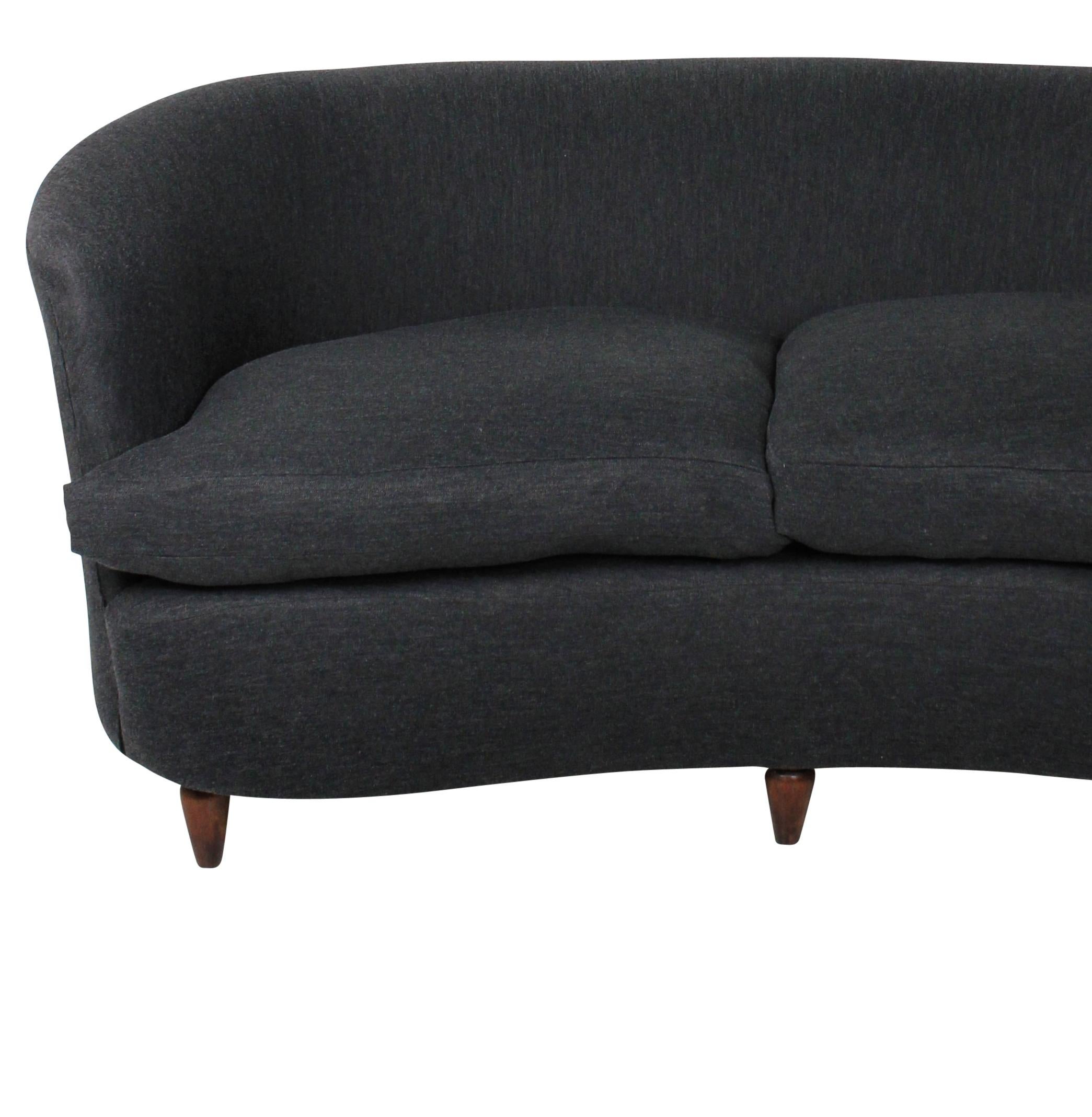 Italian Curved Two-Seat Sofa by Parisi