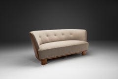 Curved Two-Seater Sofa by Søren Willadsen, Denmark 1940s