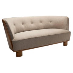 Curved Two-Seater Sofa by Søren Willadsen, Denmark 1940s