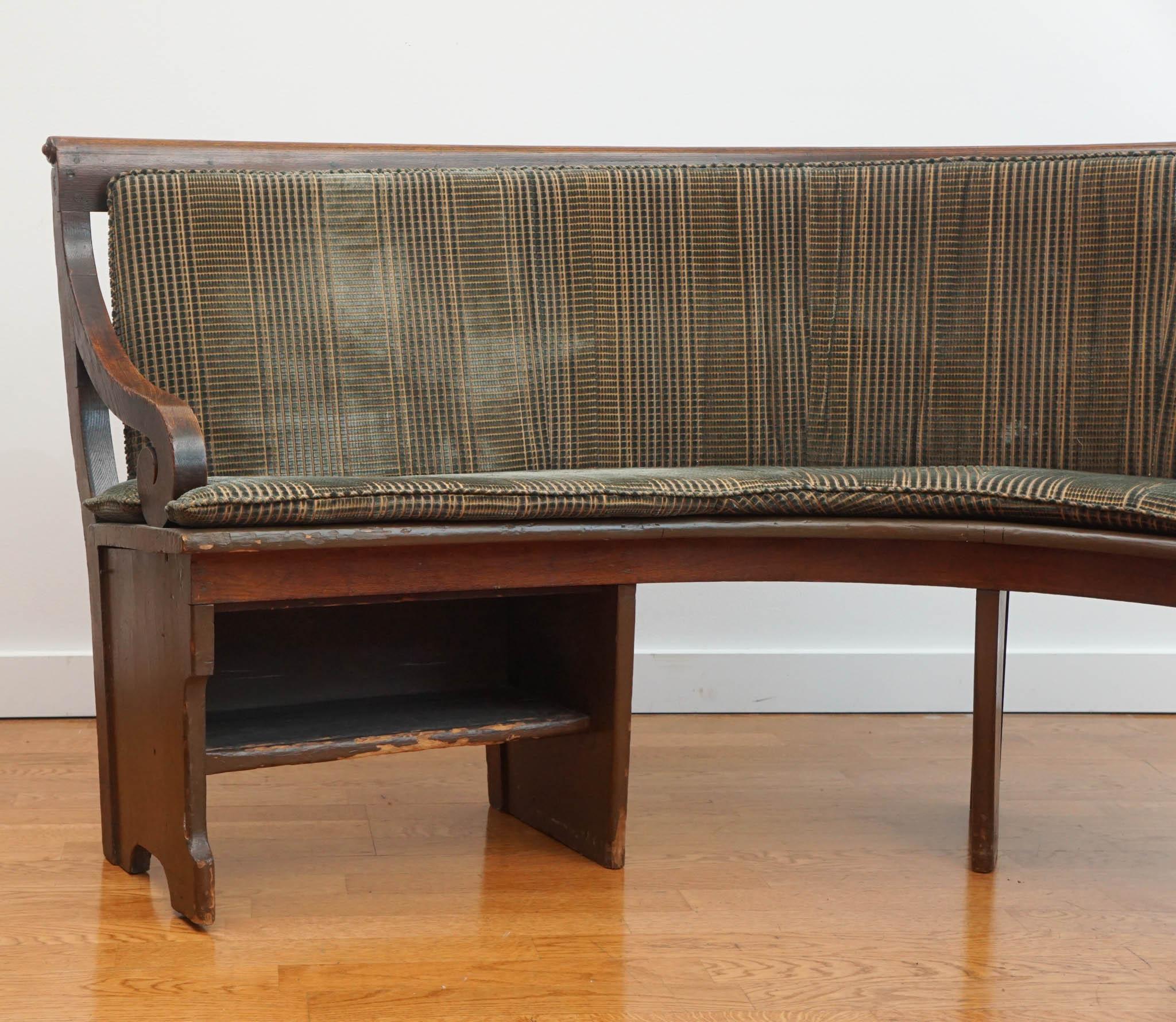 American Curved upholstered bench For Sale