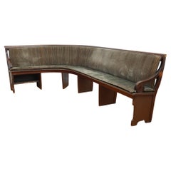 Antique Curved upholstered bench