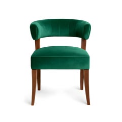 Curved Velvet Dining Chair by Munna Design Studio, Handmade in Europe