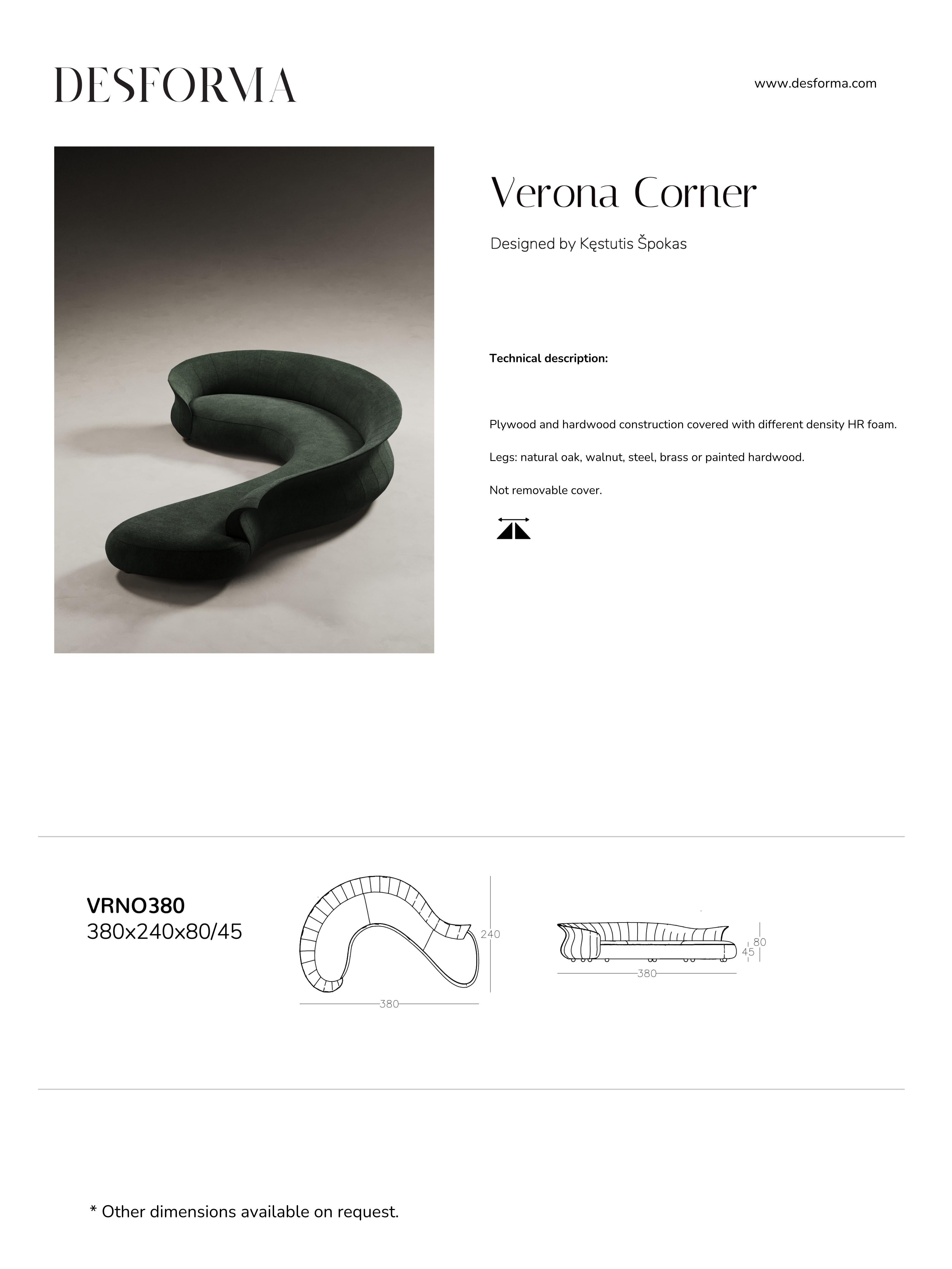 Contemporary Sculptural Curved Verona Corner sofa For Sale 2