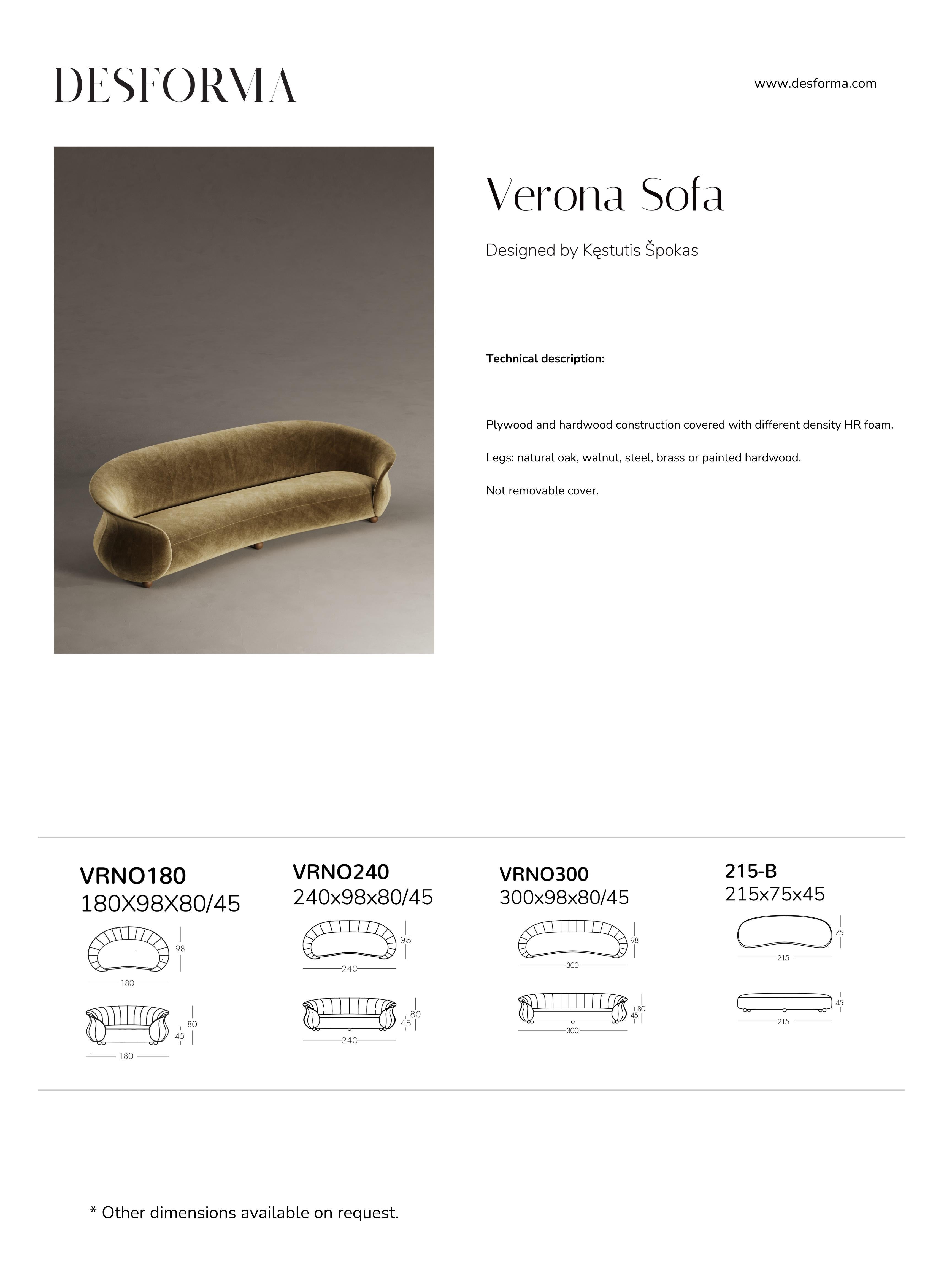 Handmade Mid Century Curved Verona Sofa For Sale 6
