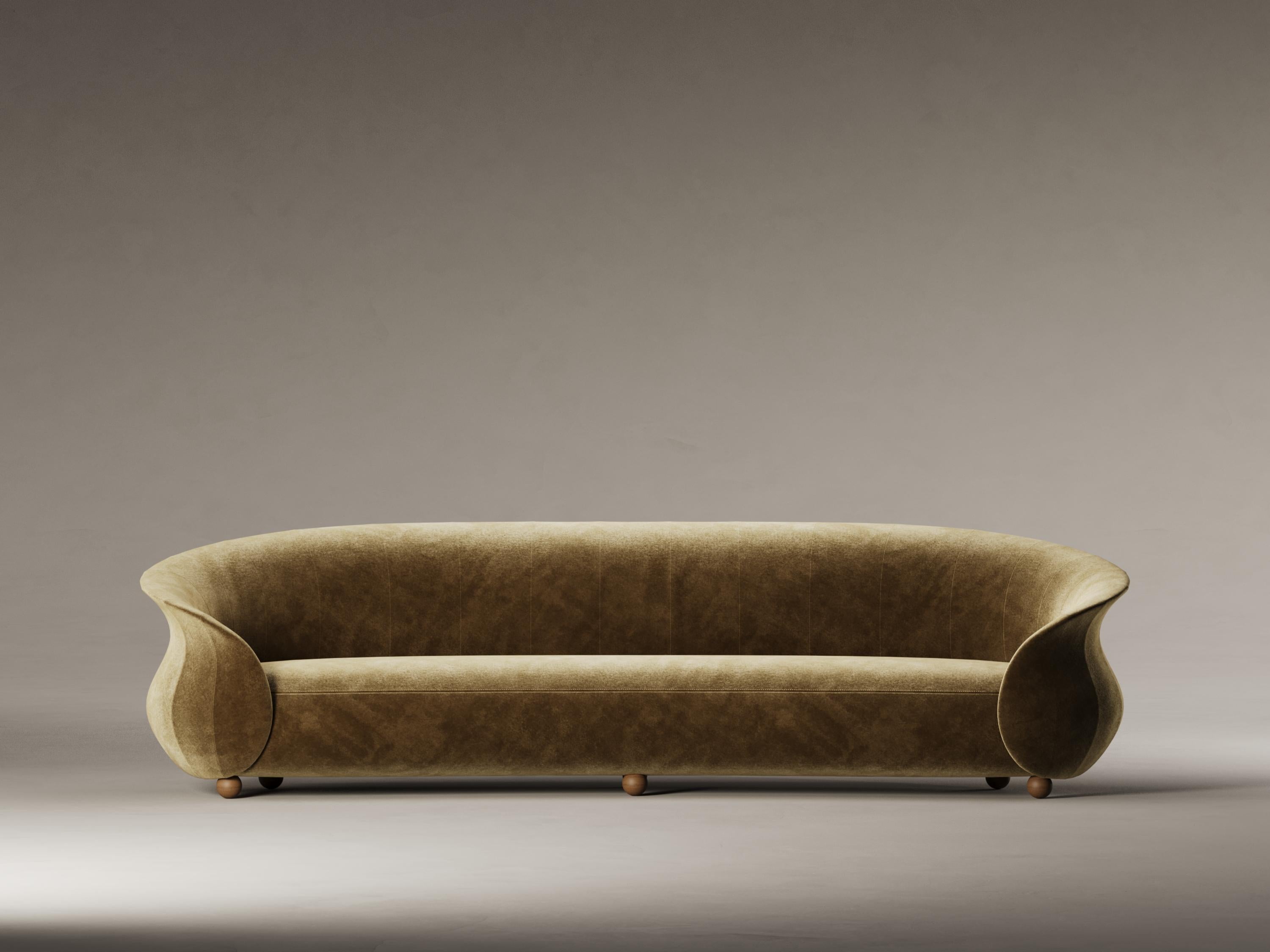 Mid-Century Modern Handmade Mid Century Curved Verona Sofa For Sale