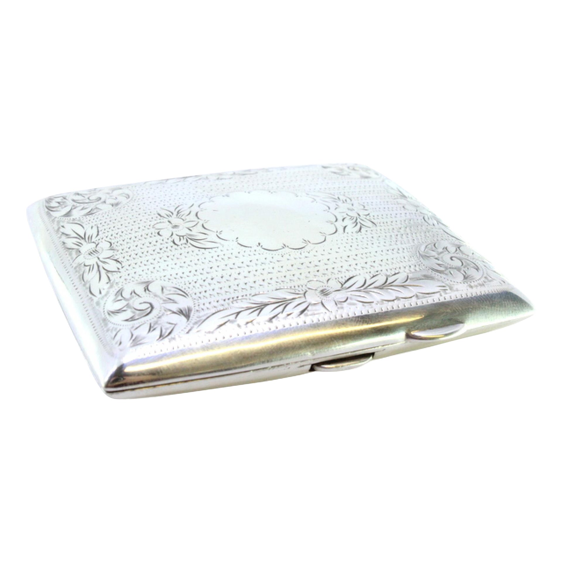 Gewölbtes viktorianisches Silbergehäuse mit Blättern, Blumen und Monogramm im Angebot