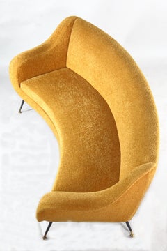 Curved vintage sofa designed by Gigi Radice for Minotti, Italy 1950s