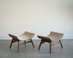 Curved Walnut Stools by Mel Abitz, C. 1960s
