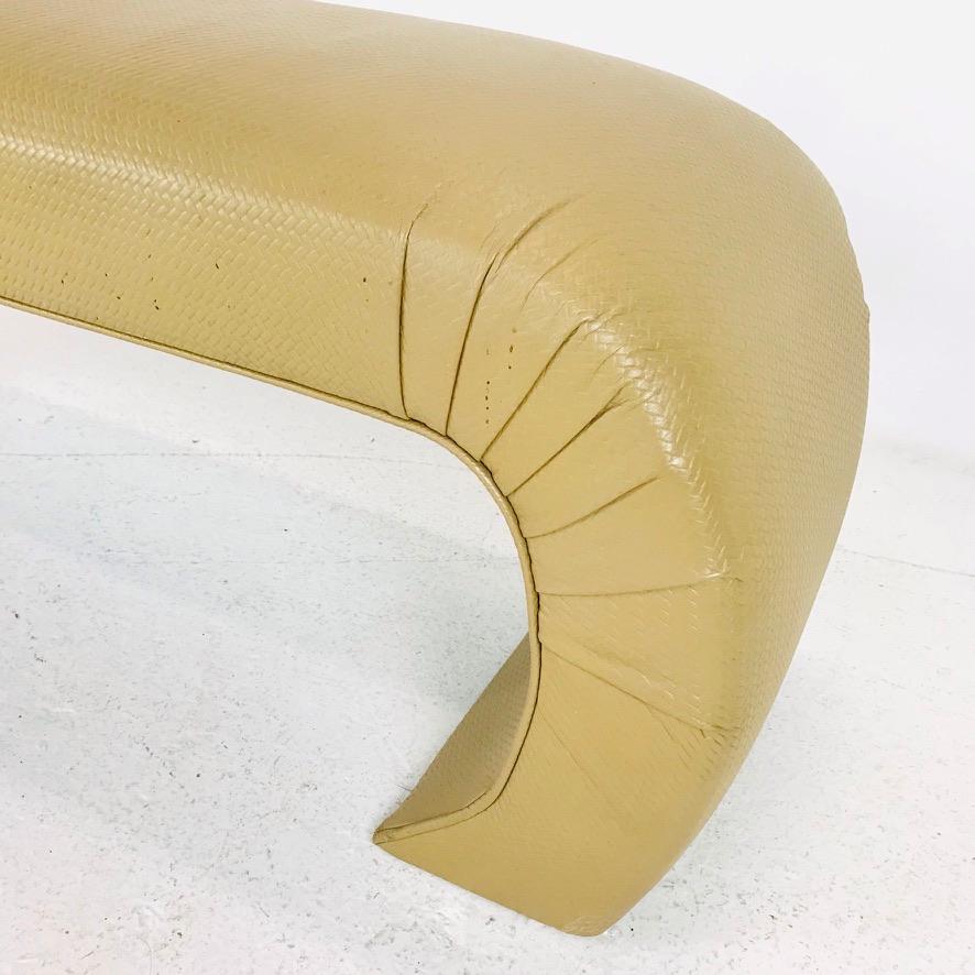 Mid-Century Modern Curved Waterfall Bench in the Style of Karl Springer