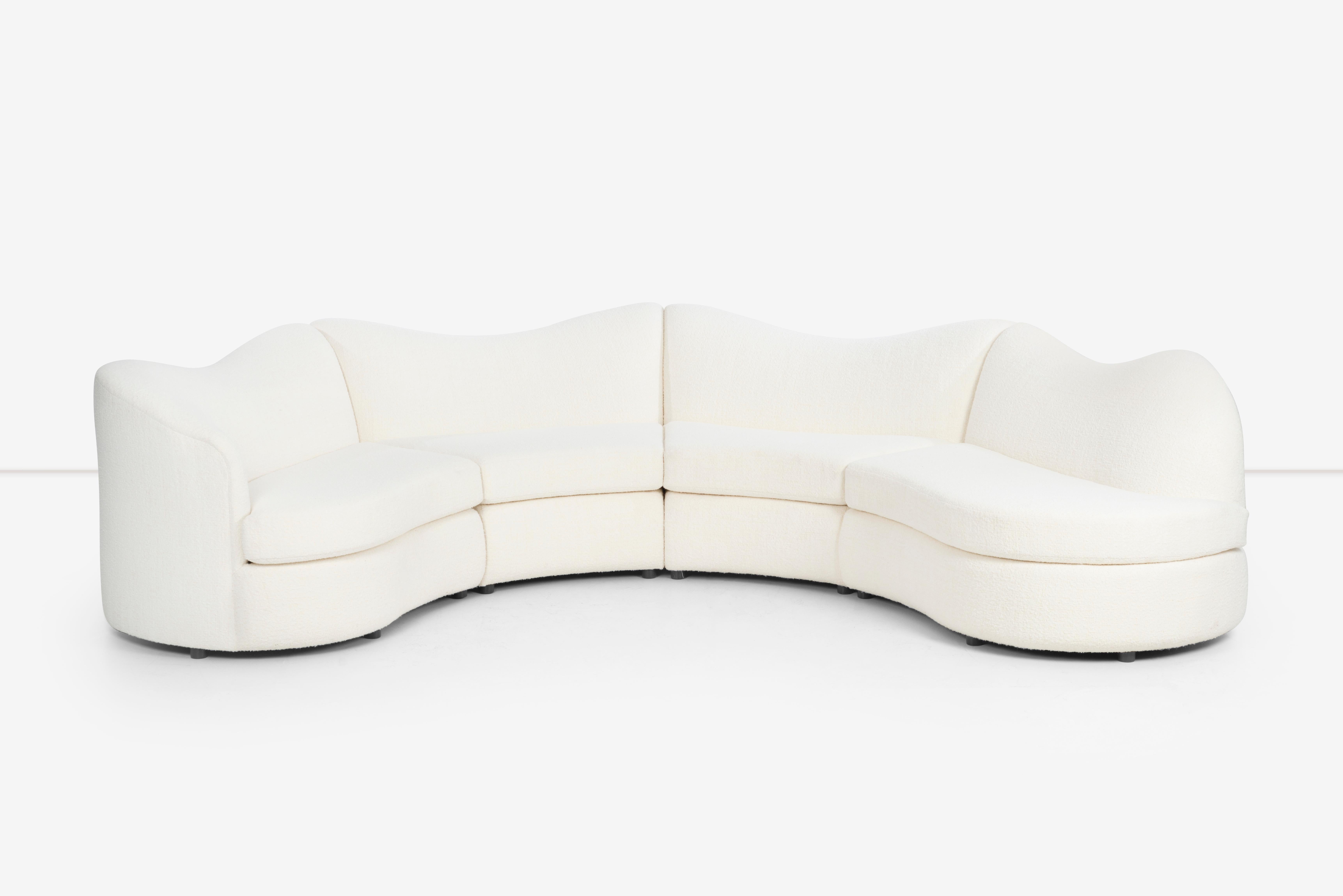 American Curved 1980's Wave Sofa For Sale