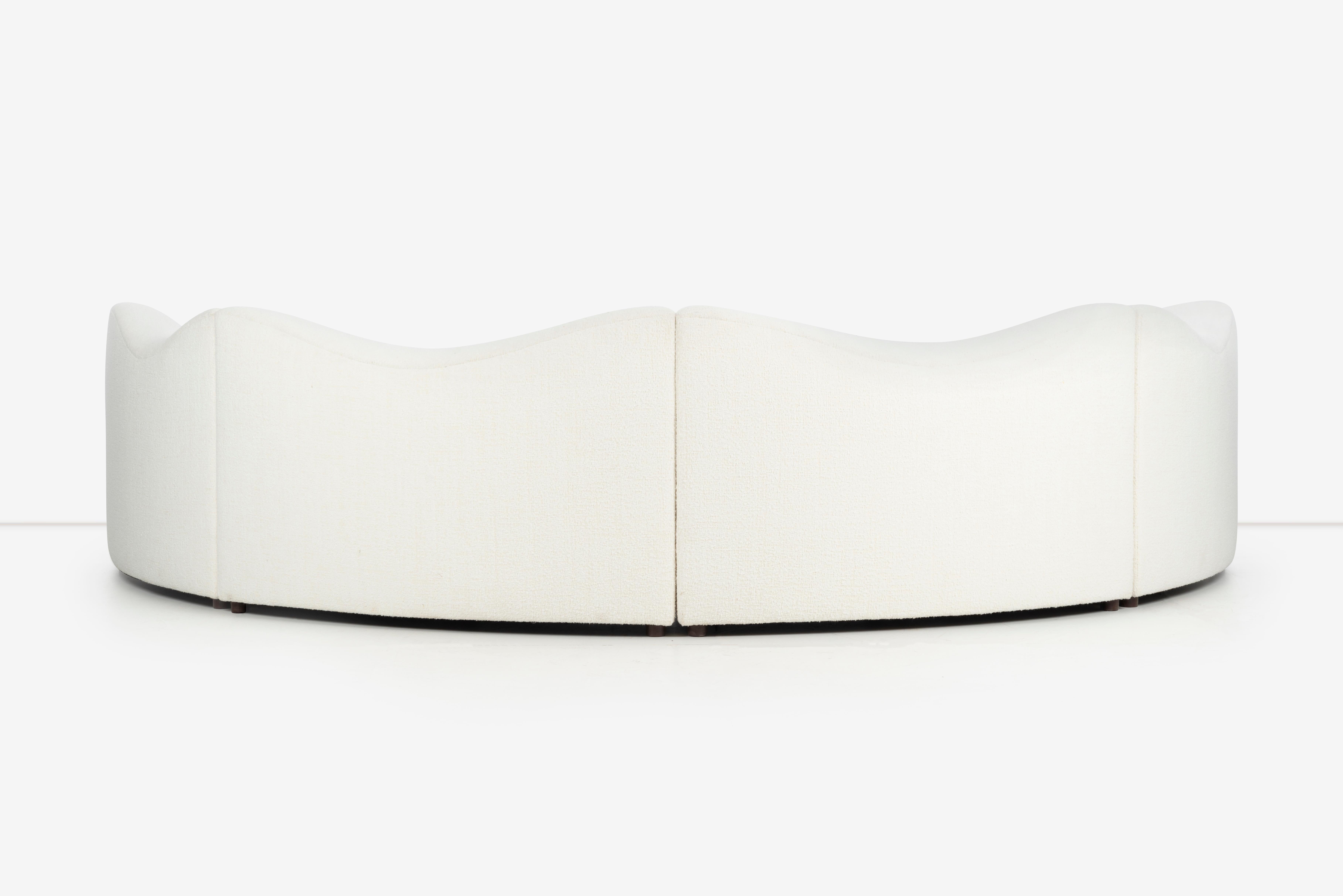 Curved 1980's Wave Sofa For Sale 1