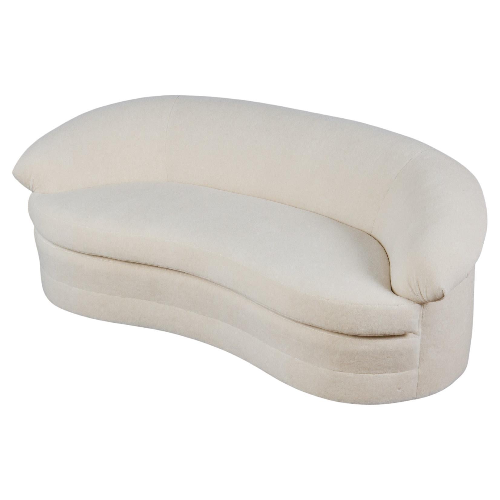 Curved White Italian Sofa at 1stDibs