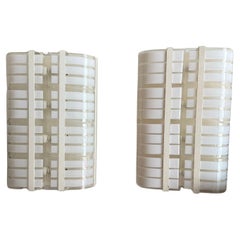 Curved White Murano Sconces