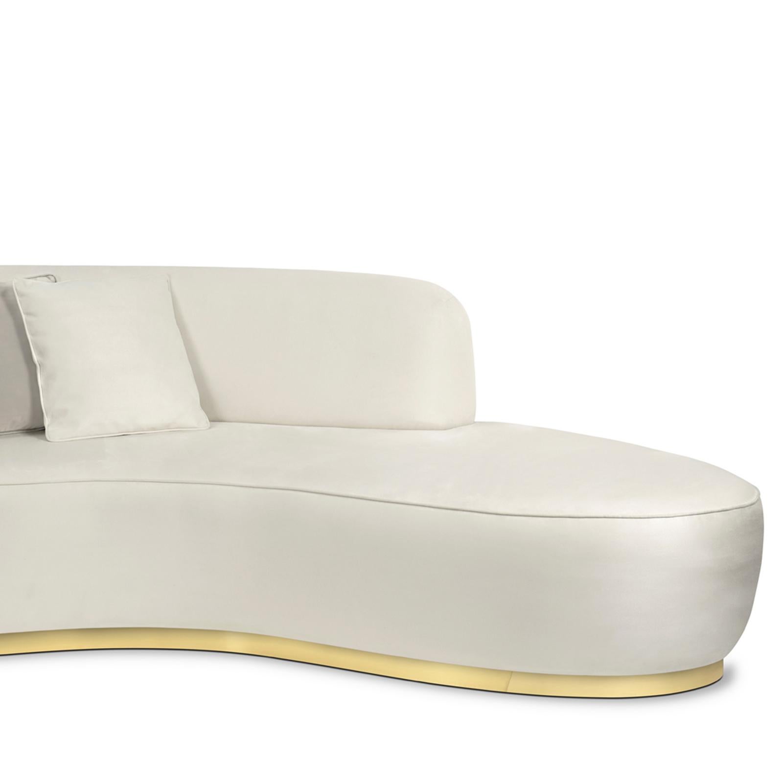 white curved sofa