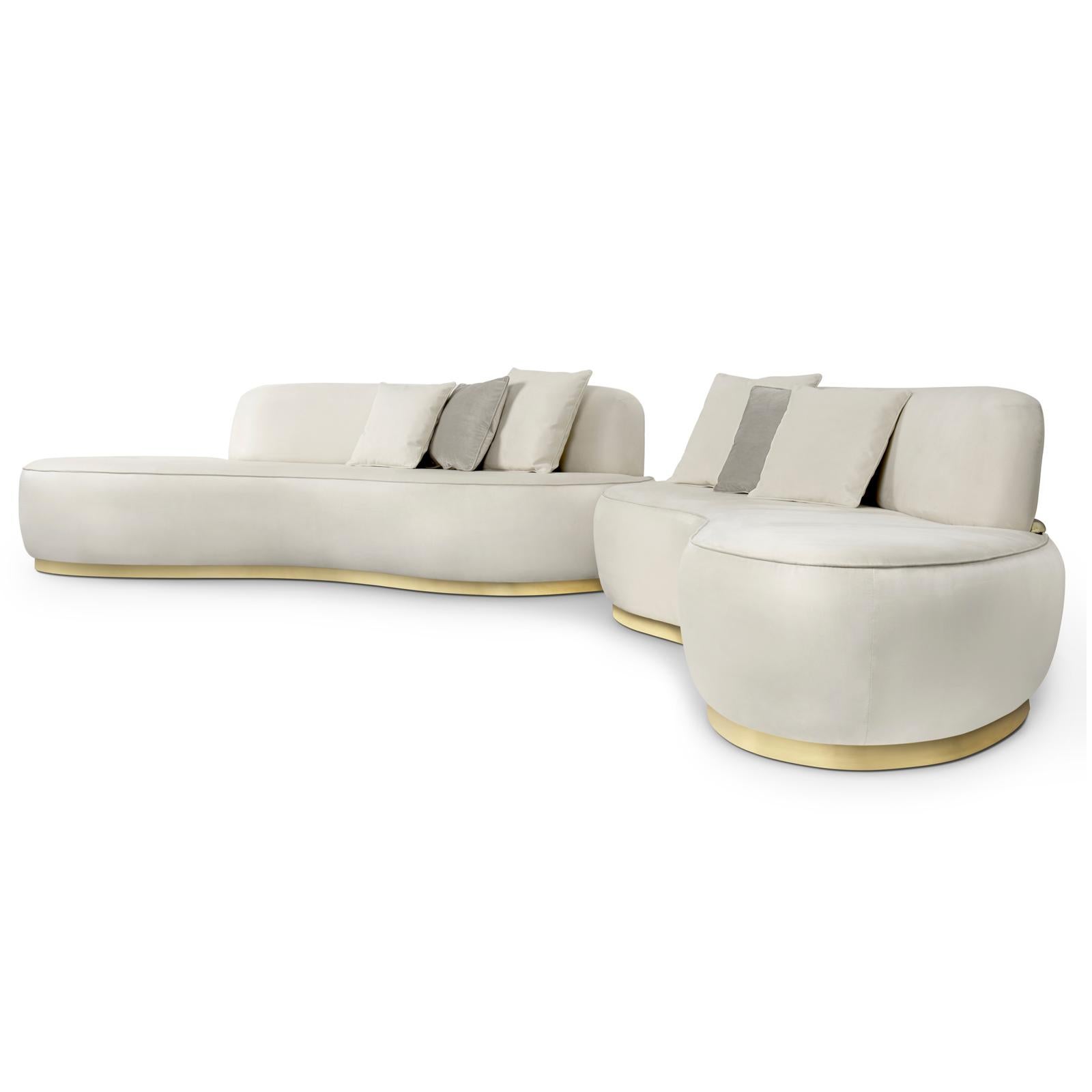 Gebogenes weißes Sofa im Angebot 1