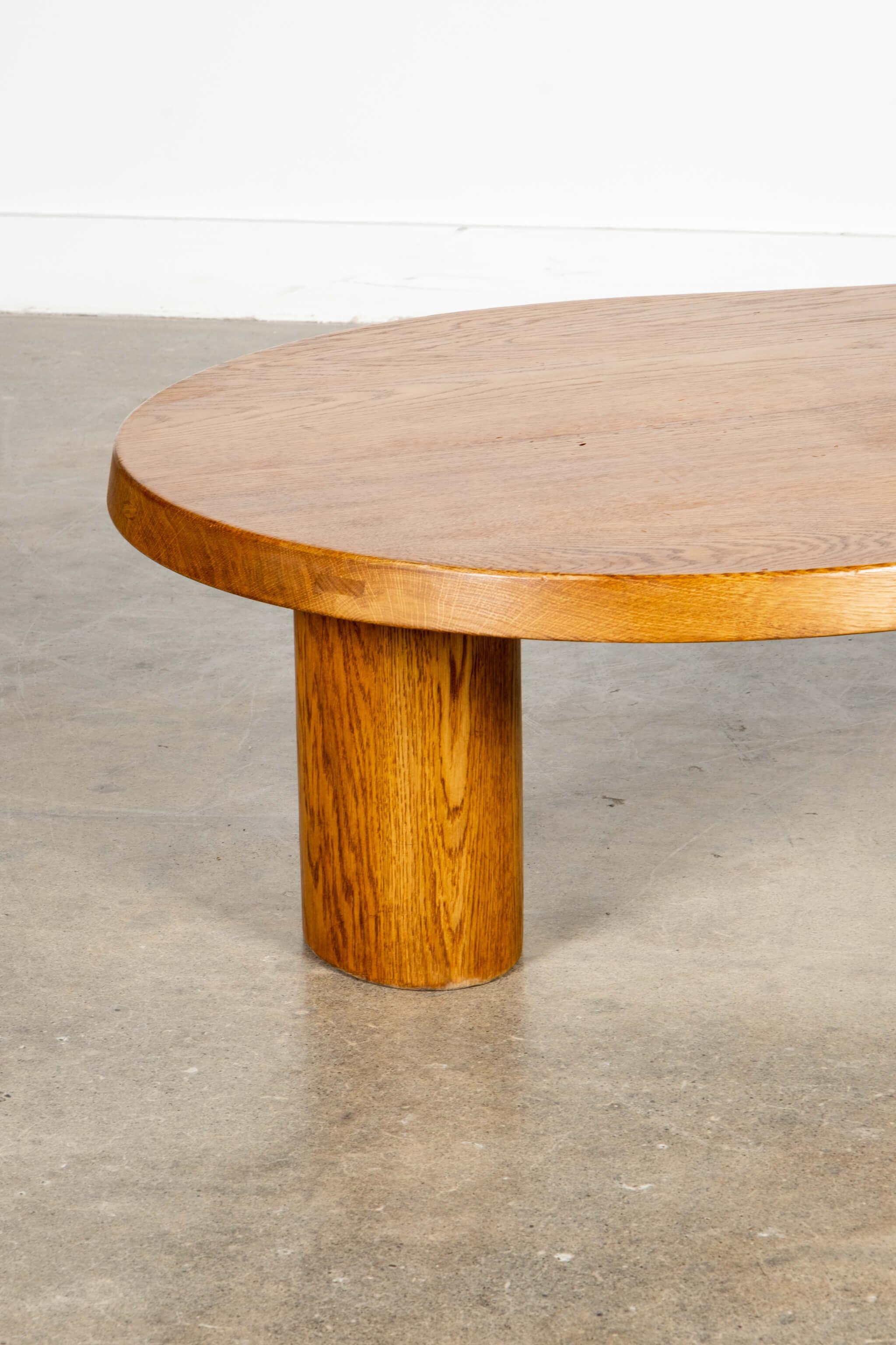 Mid-Century Modern Curved Wood Coffee Table in the manner of Charlotte Perriand For Sale