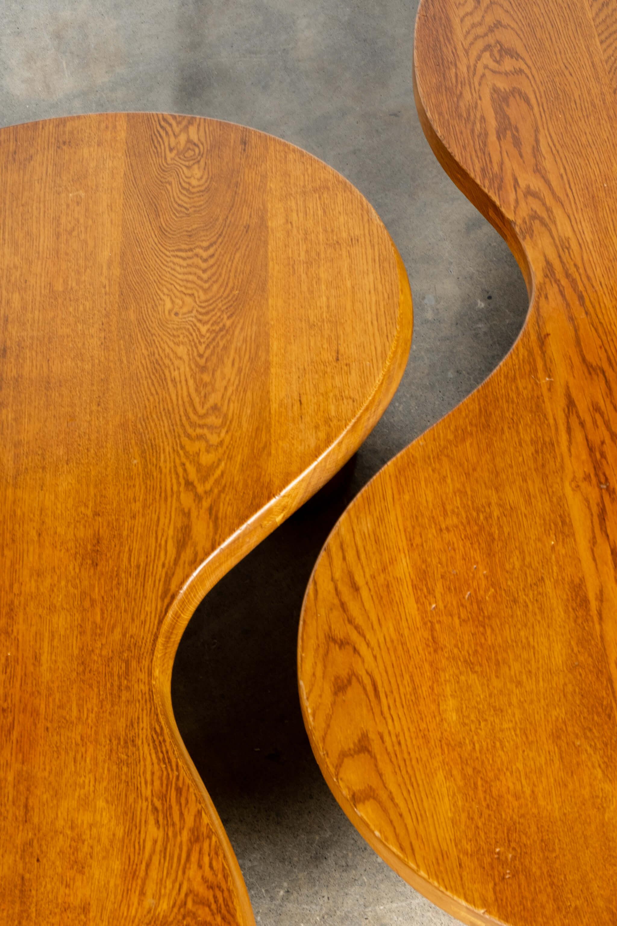 French Curved Wood Coffee Table in the manner of Charlotte Perriand For Sale
