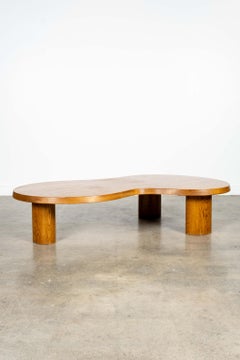 Curved Wood Coffee Table in the manner of Charlotte Perriand