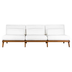 Curved Wood Frame & Double Caned Back Marseille Sofa 3pl, Upholstered Cushions