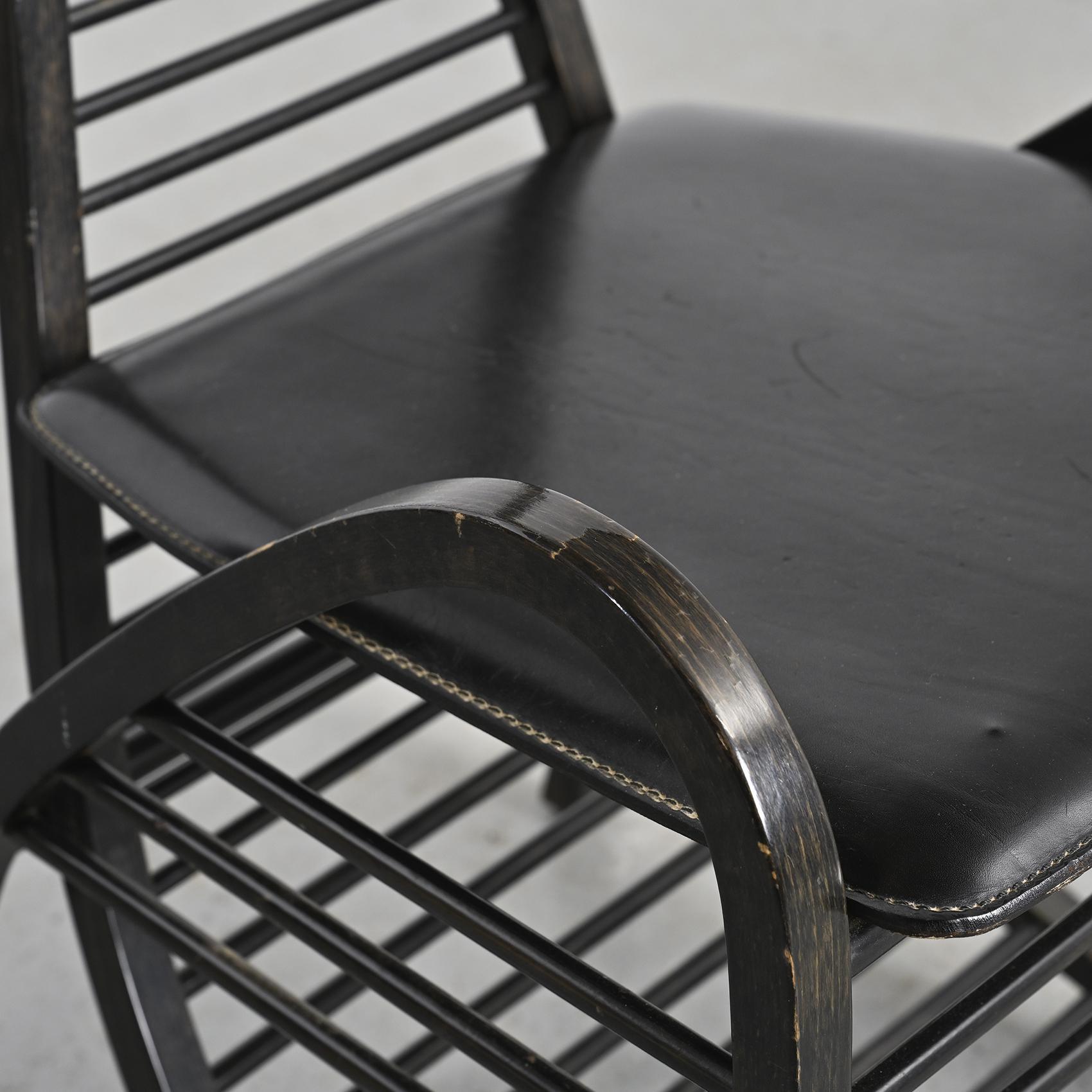 Curved wooden armchair, Siabu Italy circa 1970 5