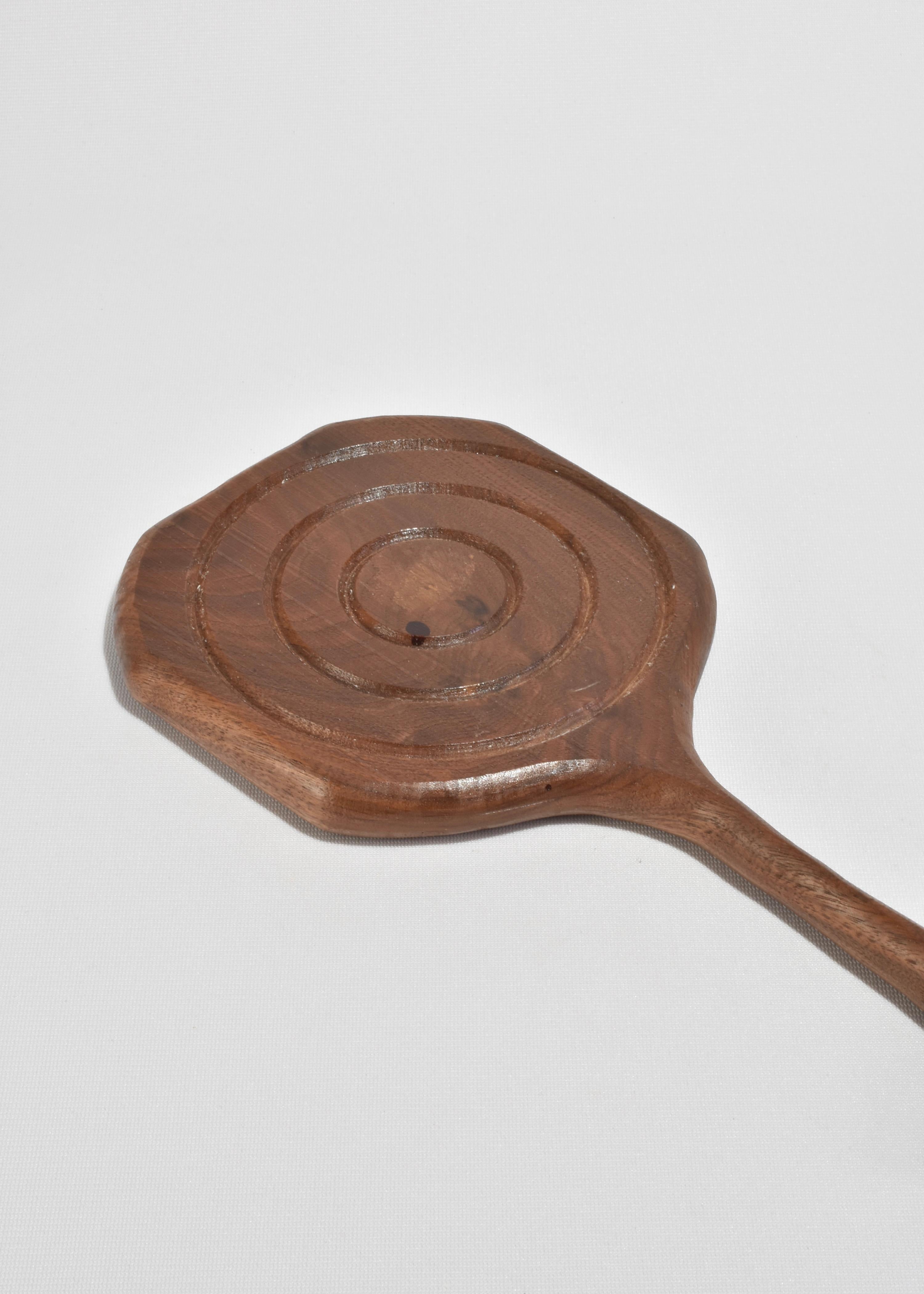 Curved Wooden Hand Mirror For Sale 1
