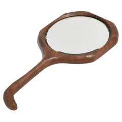 Curved Wooden Hand Mirror