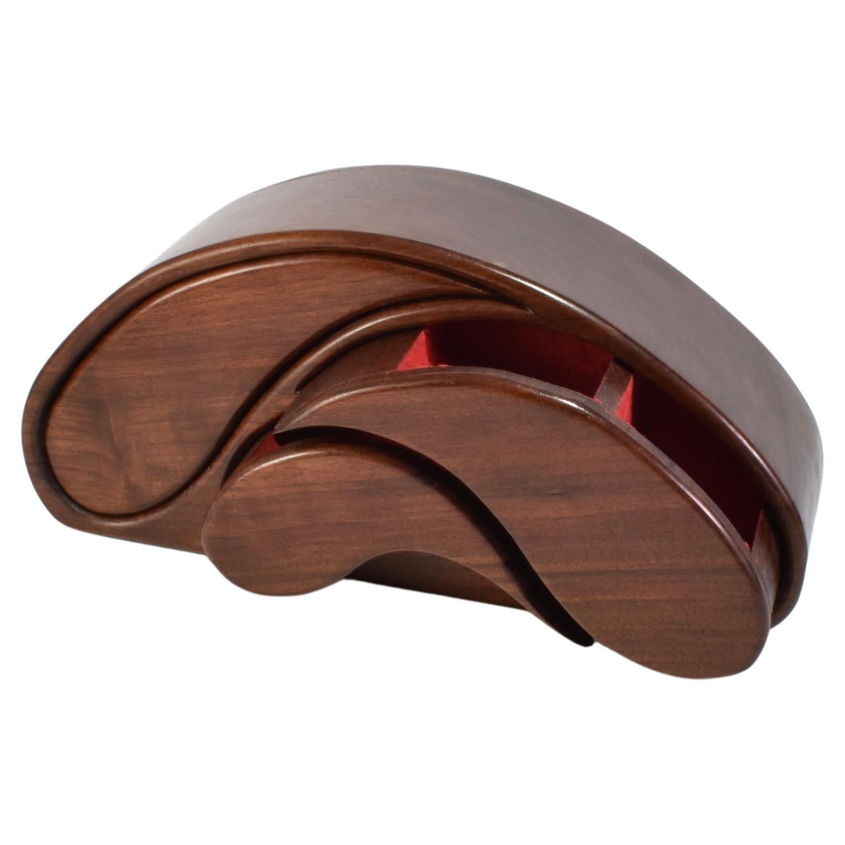 Curved Wooden Jewelry Box For Sale