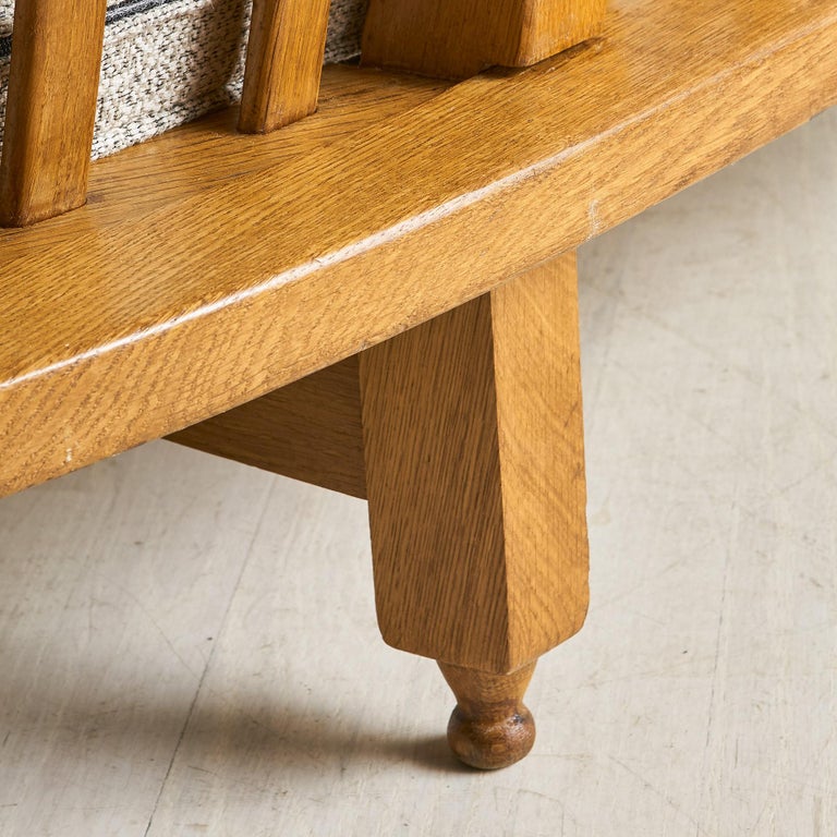 Curved Wooden Sofa by Guillerme et Chambron at 1stDibs
