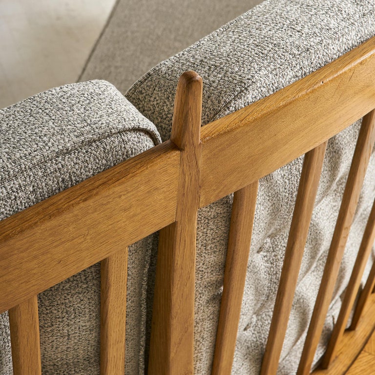 Curved Wooden Sofa by Guillerme et Chambron at 1stDibs