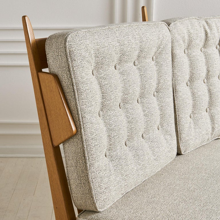 Curved Wooden Sofa by Guillerme et Chambron at 1stDibs