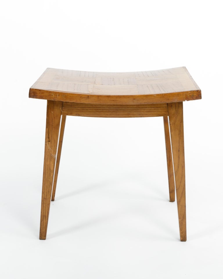 Italian Modernist Wood Stool Attributed to Gio Ponti, Italy, c. 1950s For Sale