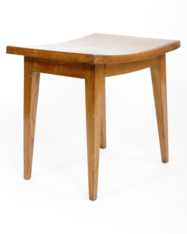 Modernist Wood Stool Attributed to Gio Ponti, Italy, c. 1950s In Good Condition For Sale In New York City, NY
